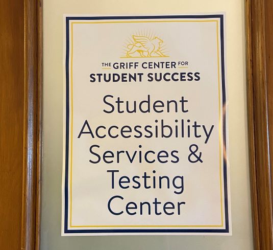 Student accessibility services and testing center door